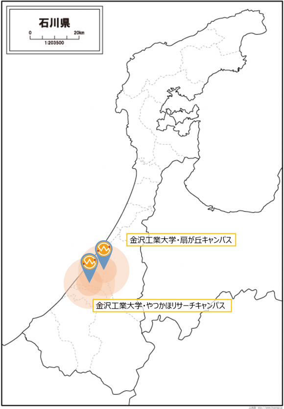 金沢工業大学基地局設置場所